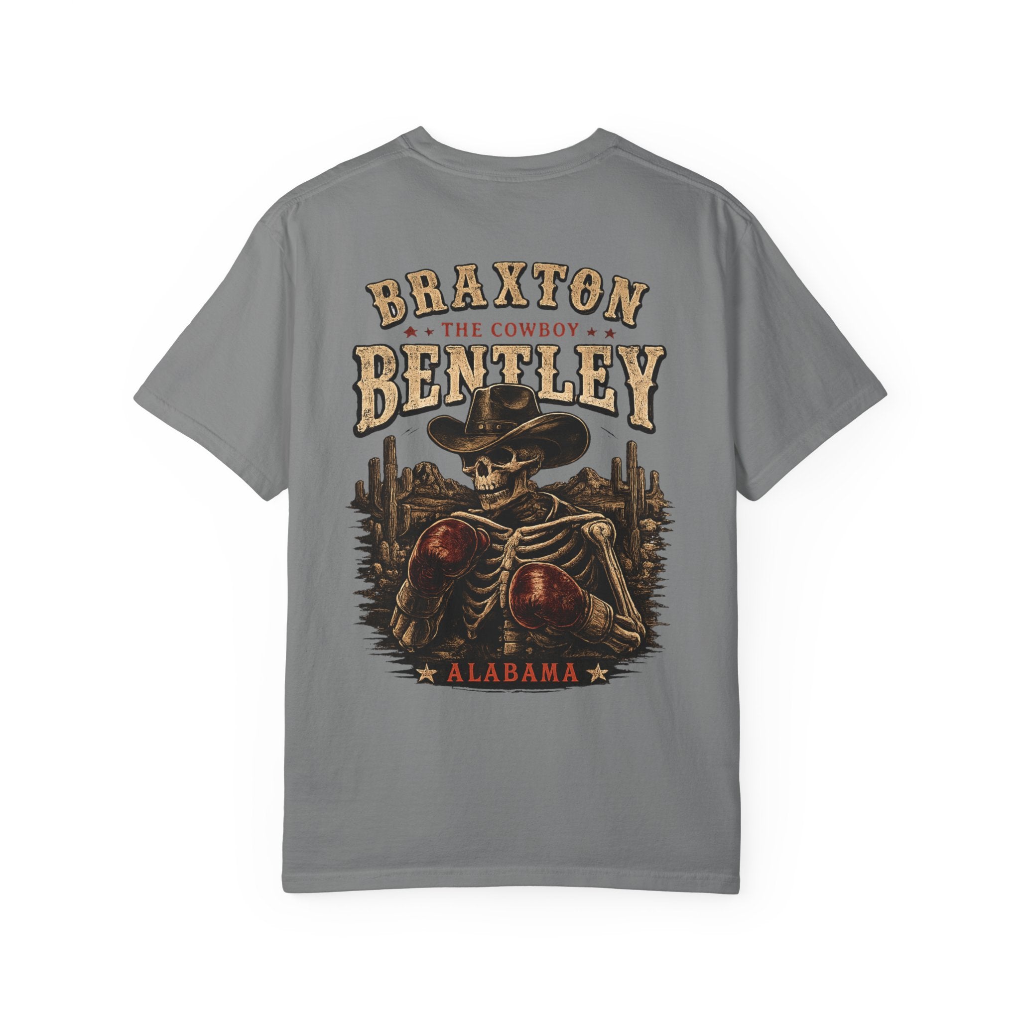 Braxton Bentley 'The Cowboy' Graphic T-Shirt — Vintage Western Skull & Cactus Design