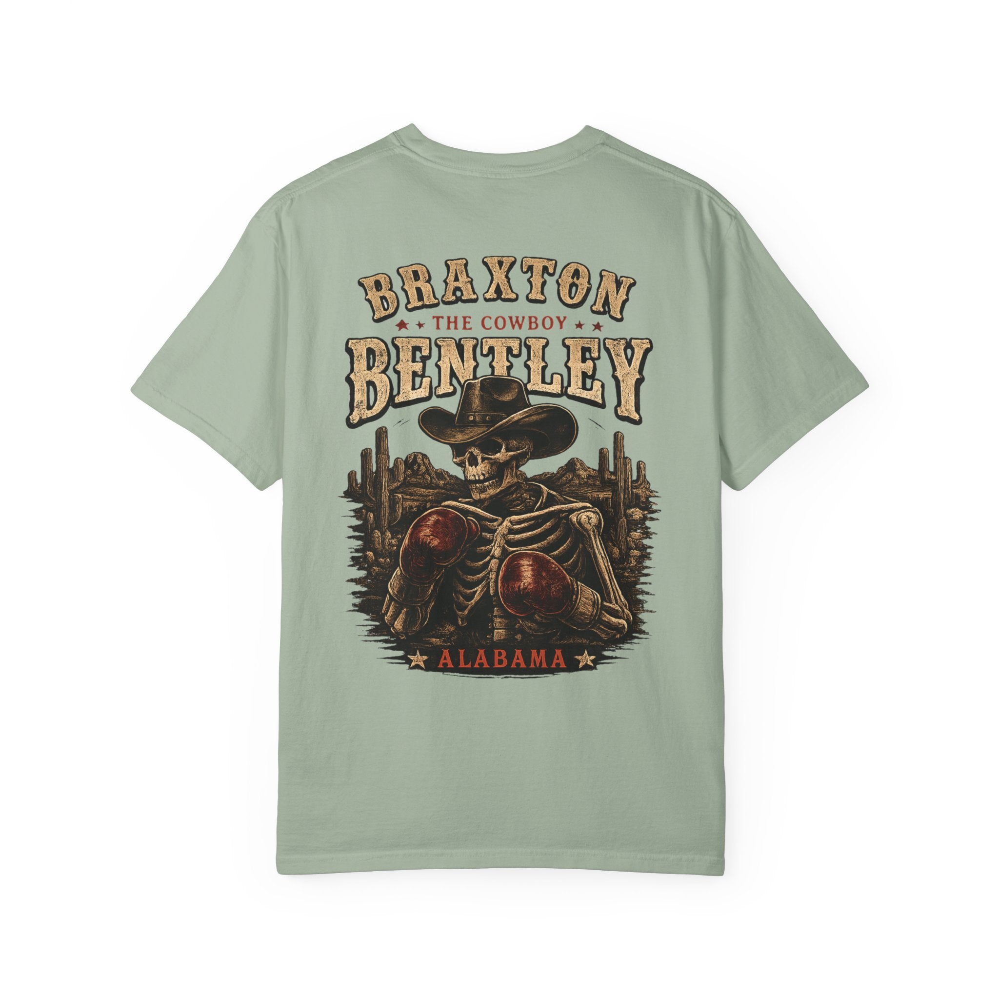 Braxton Bentley 'The Cowboy' Graphic T-Shirt — Vintage Western Skull & Cactus Design