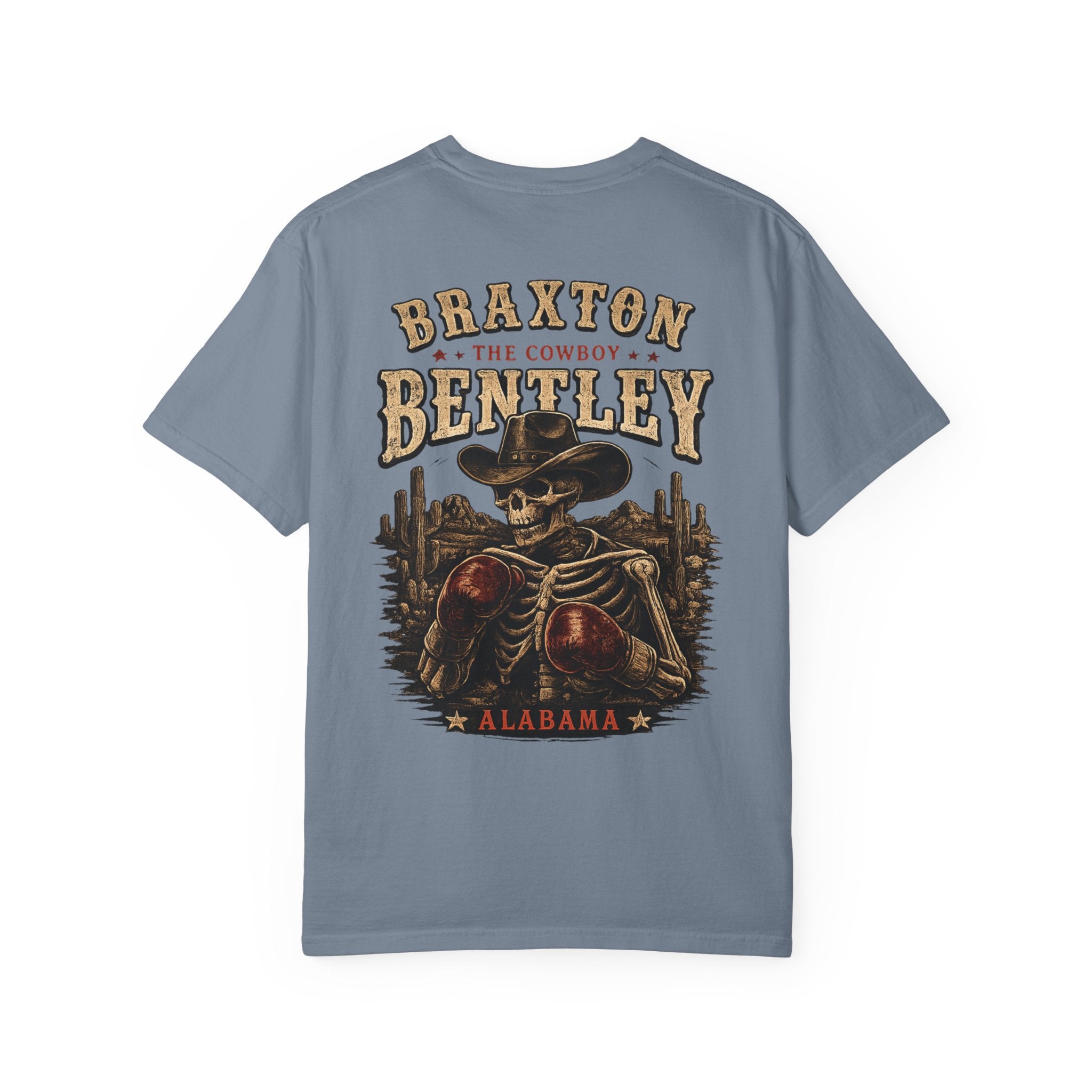 Braxton Bentley 'The Cowboy' Graphic T-Shirt — Vintage Western Skull & Cactus Design