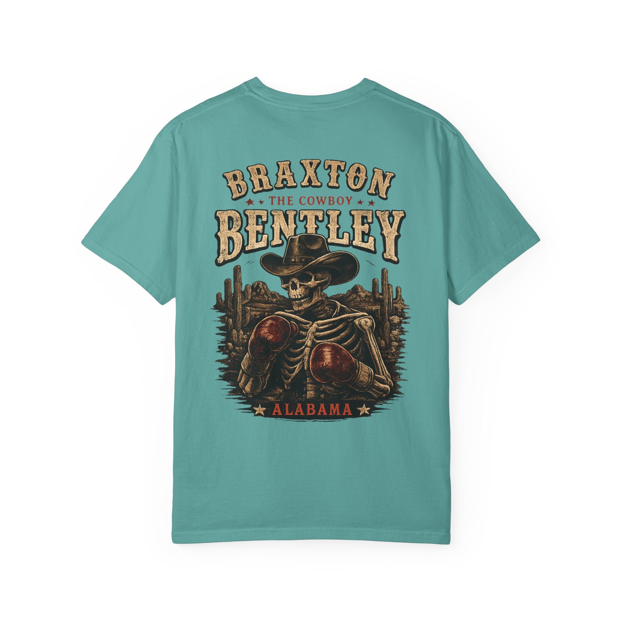 Braxton Bentley 'The Cowboy' Graphic T-Shirt — Vintage Western Skull & Cactus Design