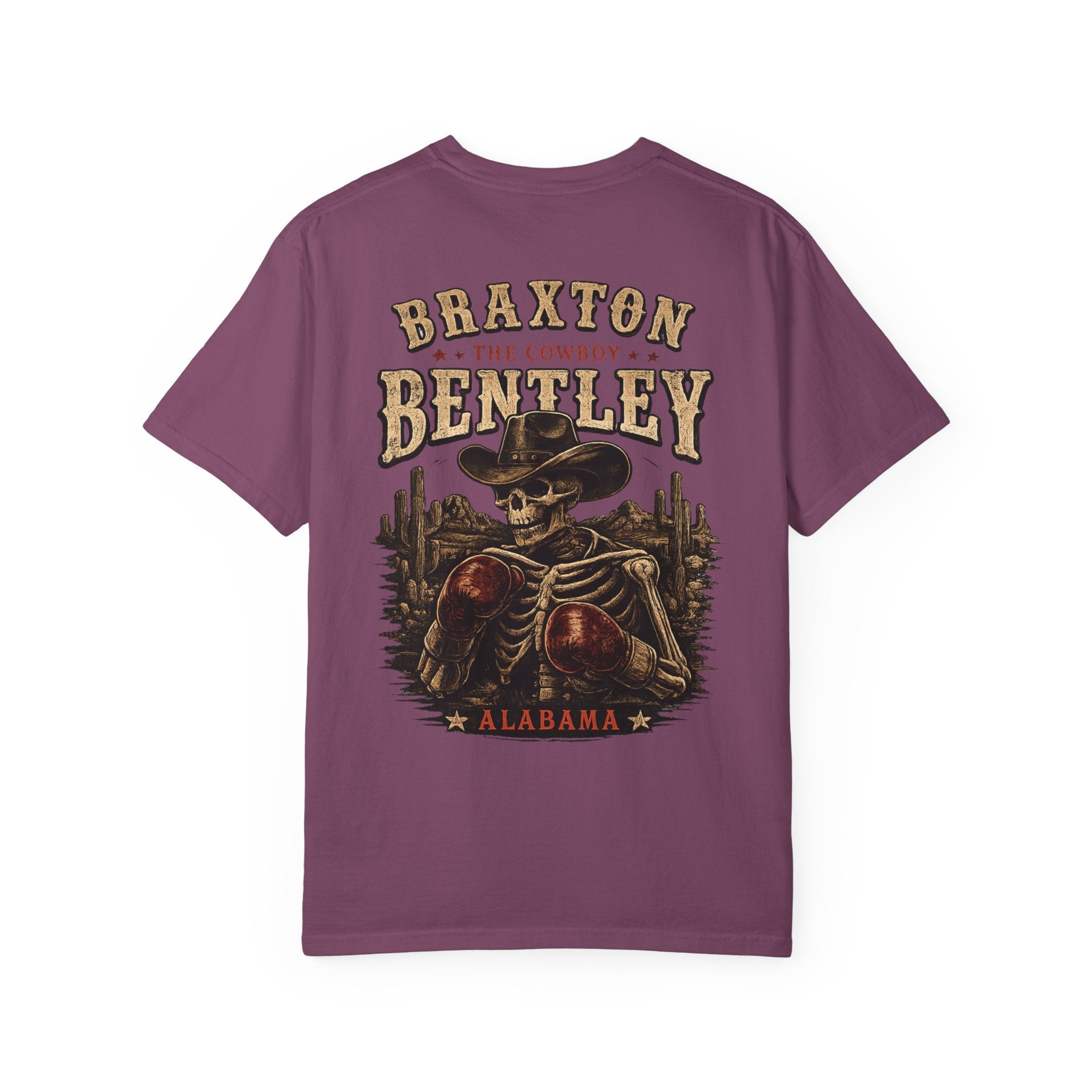 Braxton Bentley 'The Cowboy' Graphic T-Shirt — Vintage Western Skull & Cactus Design