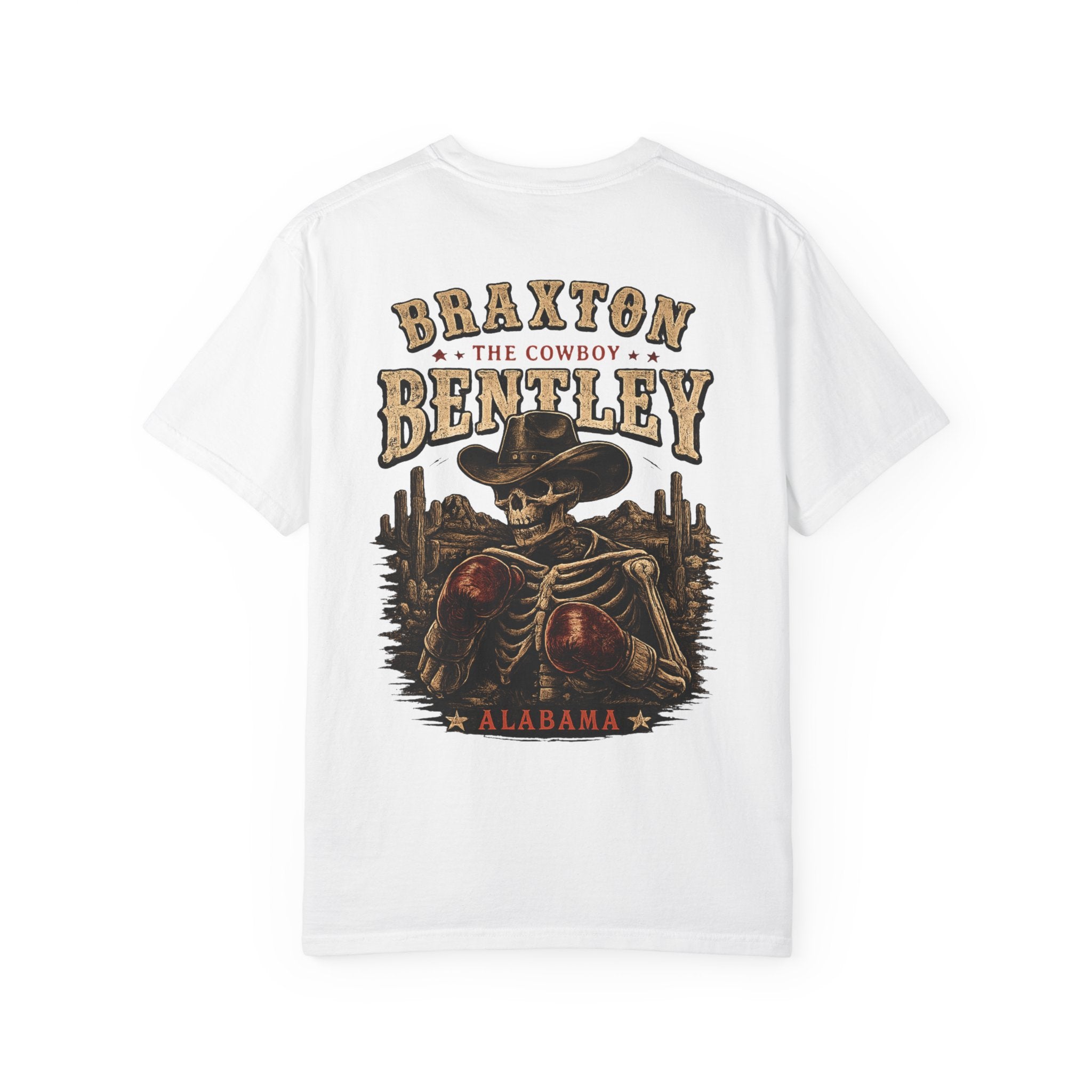 Braxton Bentley 'The Cowboy' Graphic T-Shirt — Vintage Western Skull & Cactus Design