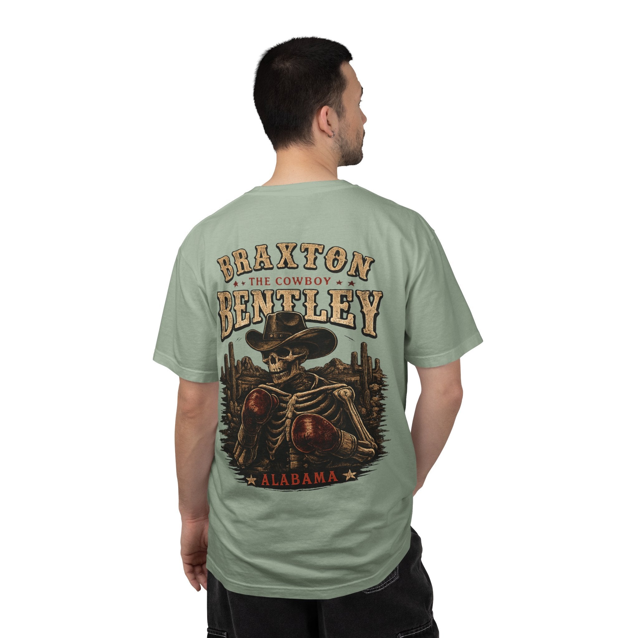 Braxton Bentley 'The Cowboy' Graphic T-Shirt — Vintage Western Skull & Cactus Design
