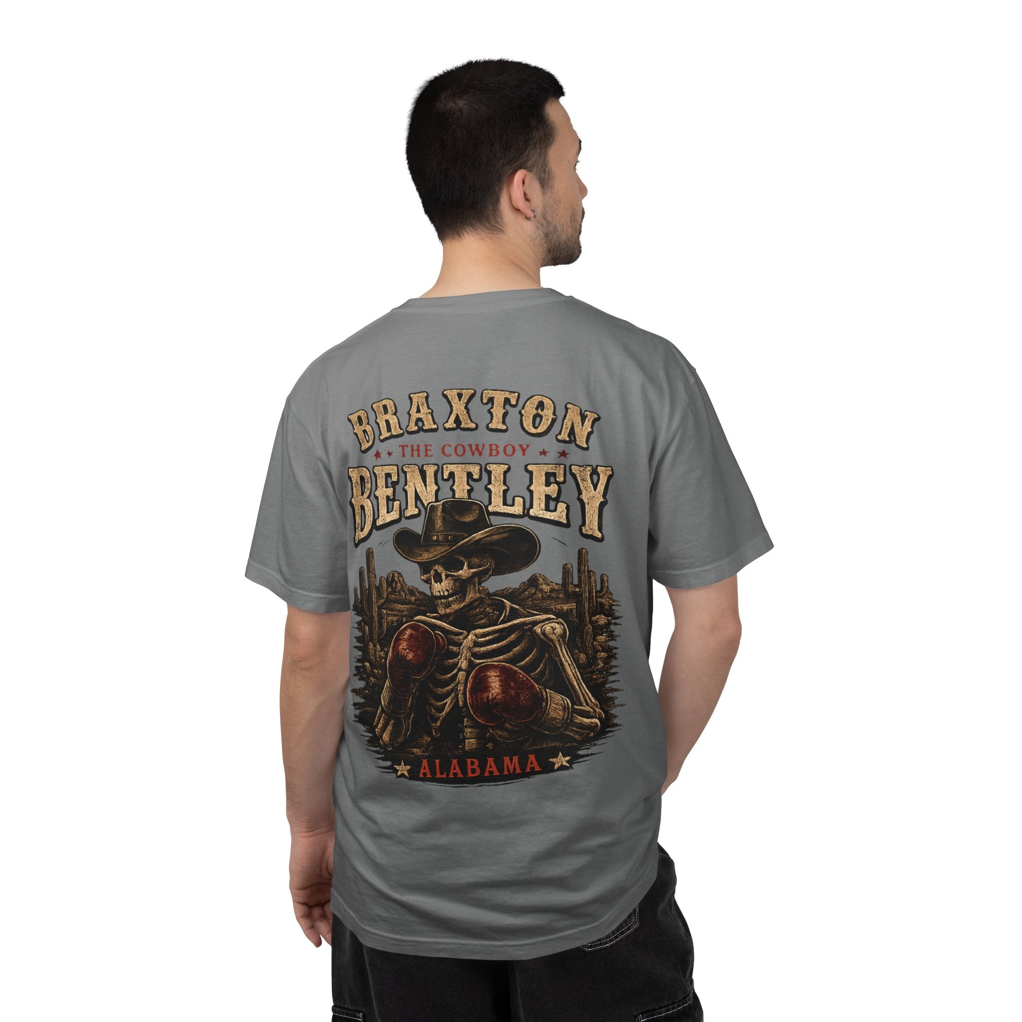 Braxton Bentley 'The Cowboy' Graphic T-Shirt — Vintage Western Skull & Cactus Design