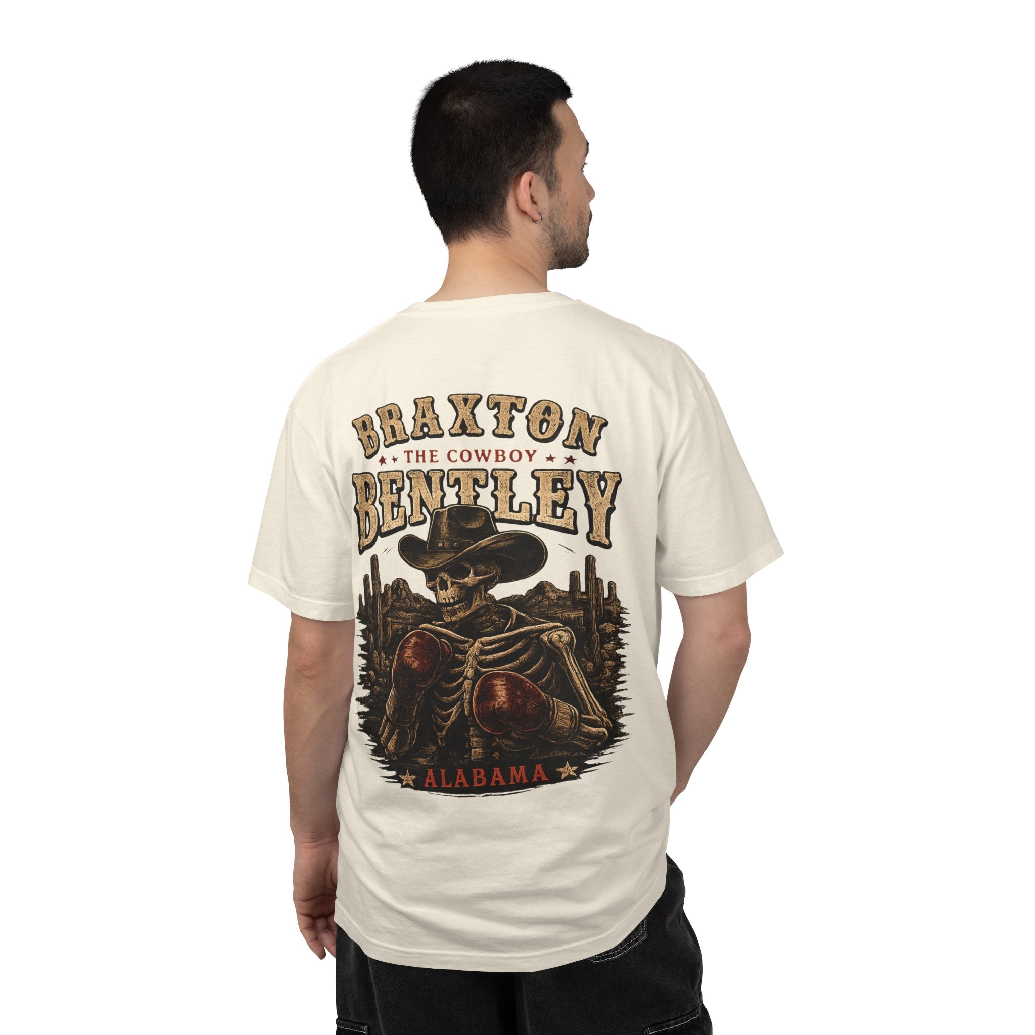 Braxton Bentley 'The Cowboy' Graphic T-Shirt — Vintage Western Skull & Cactus Design
