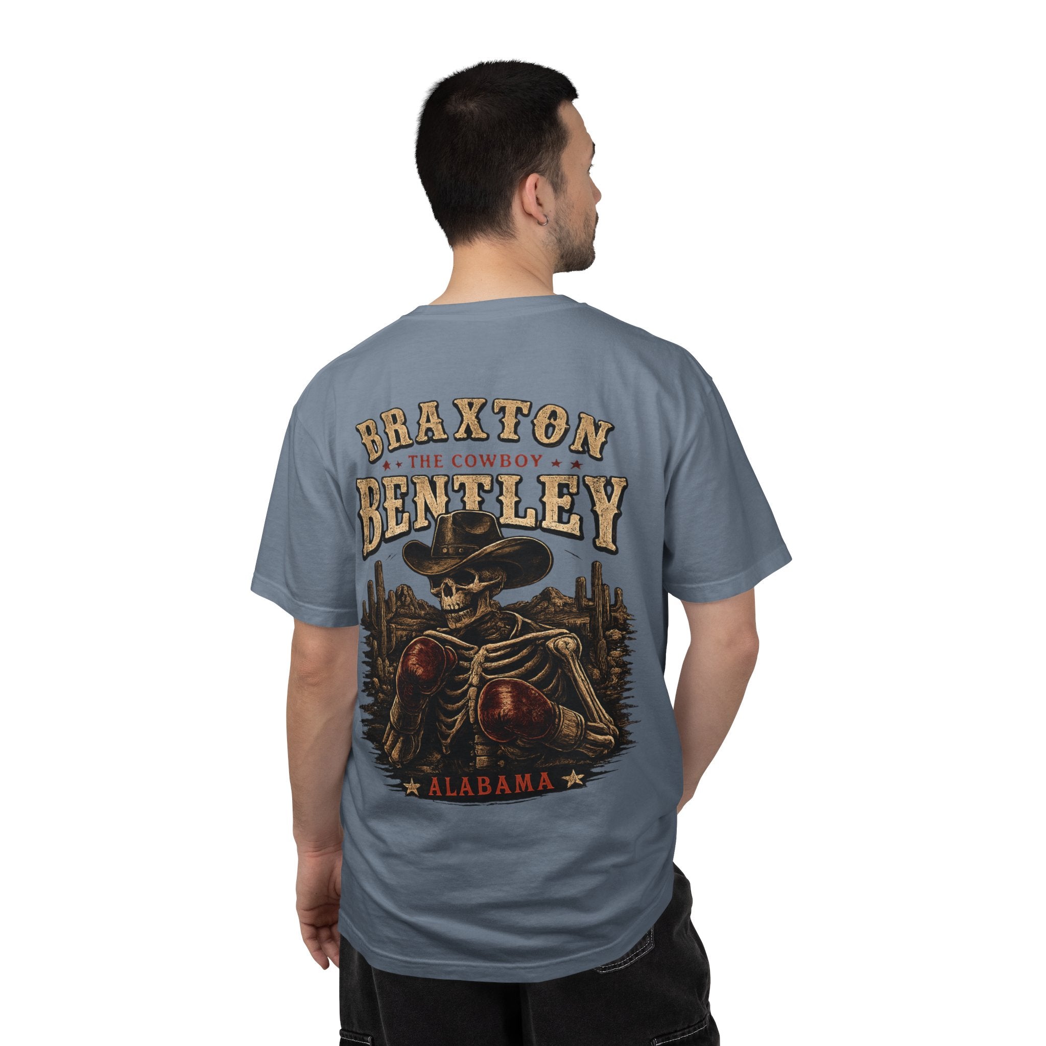 Braxton Bentley 'The Cowboy' Graphic T-Shirt — Vintage Western Skull & Cactus Design