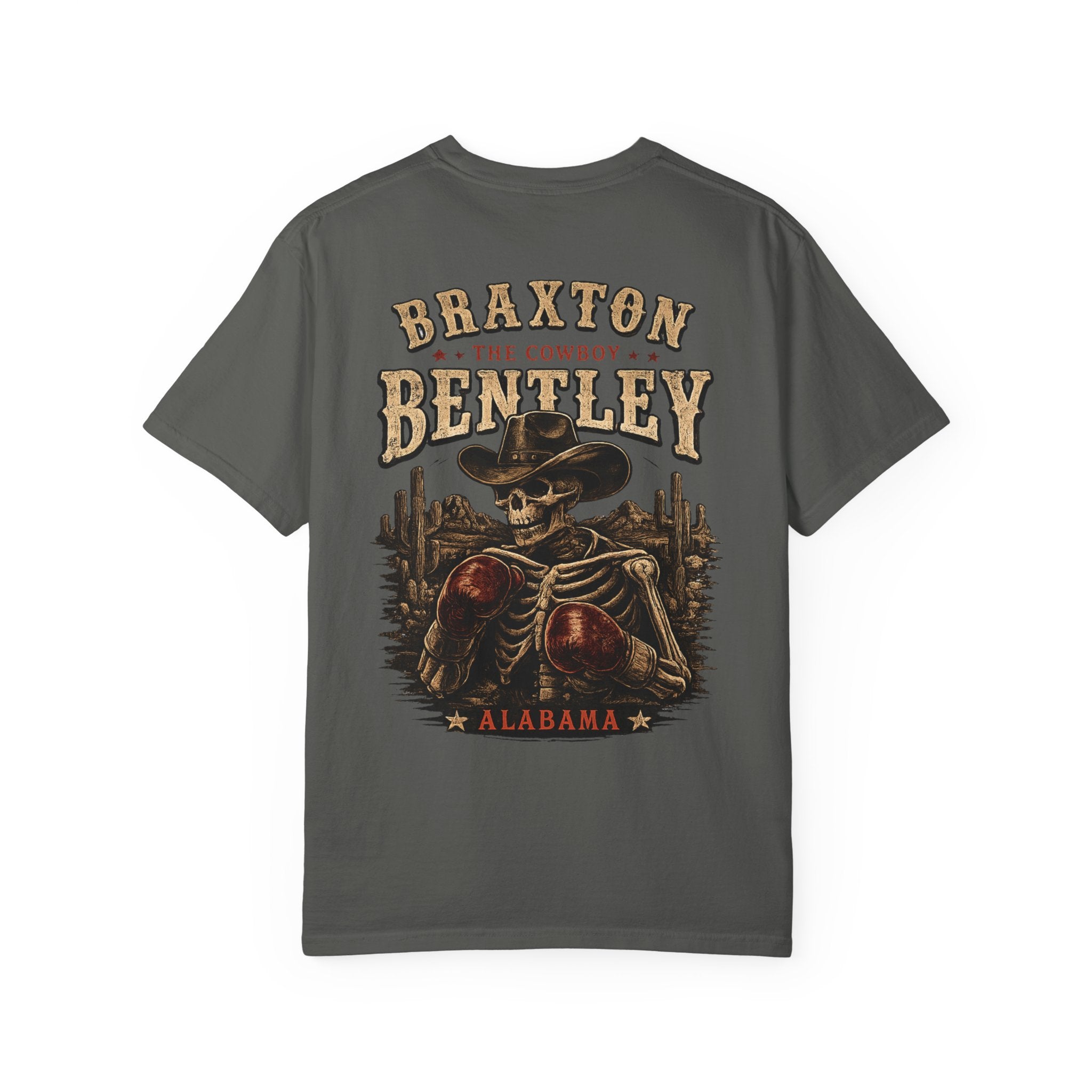 Braxton Bentley 'The Cowboy' Graphic T-Shirt — Vintage Western Skull & Cactus Design
