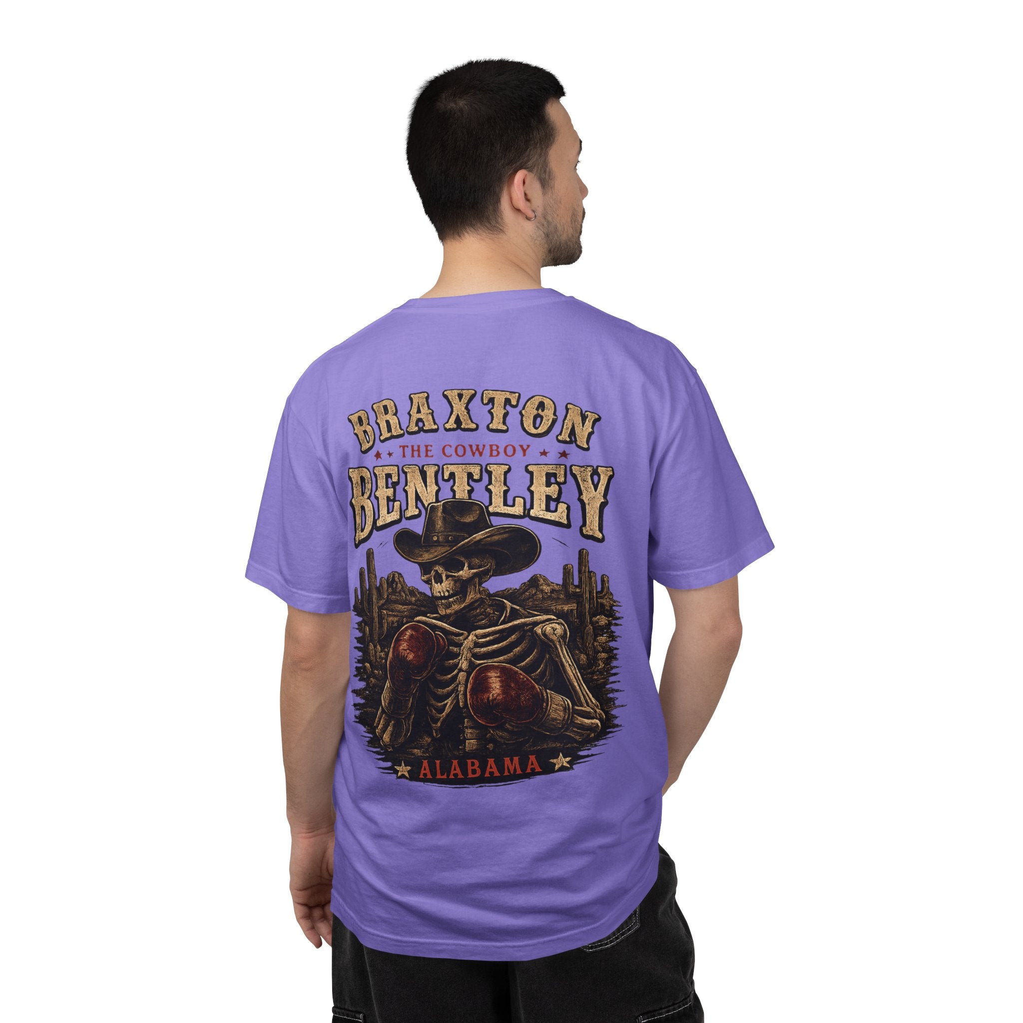 Braxton Bentley 'The Cowboy' Graphic T-Shirt — Vintage Western Skull & Cactus Design