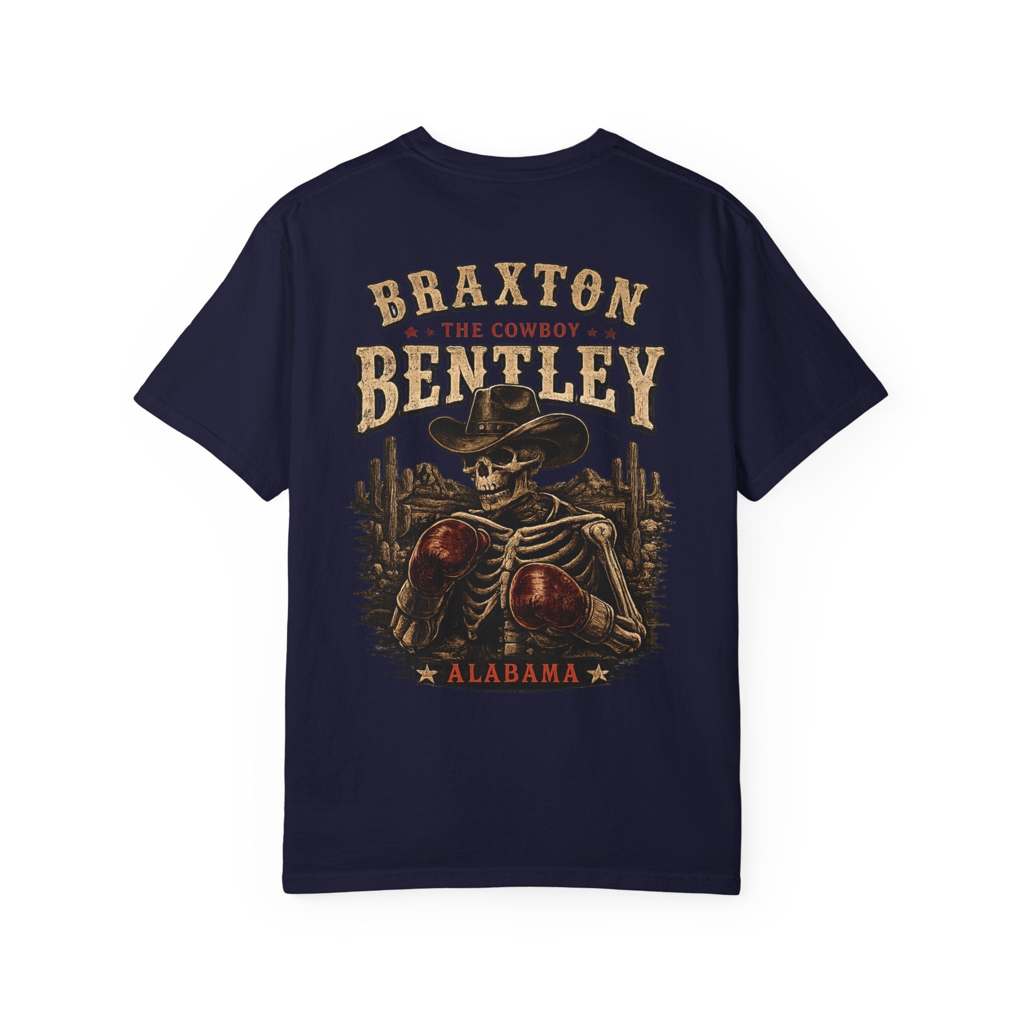 Braxton Bentley 'The Cowboy' Graphic T-Shirt — Vintage Western Skull & Cactus Design