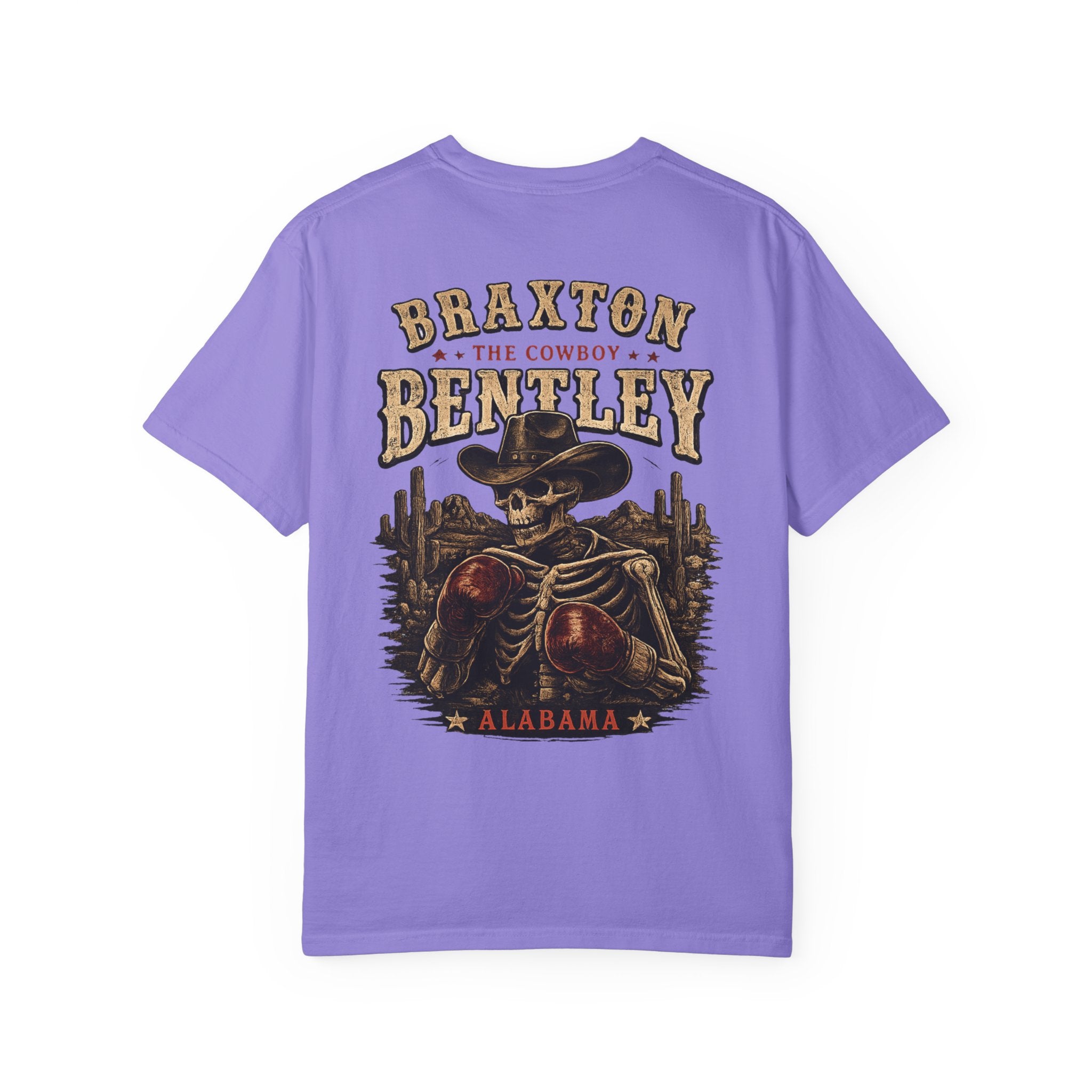Braxton Bentley 'The Cowboy' Graphic T-Shirt — Vintage Western Skull & Cactus Design