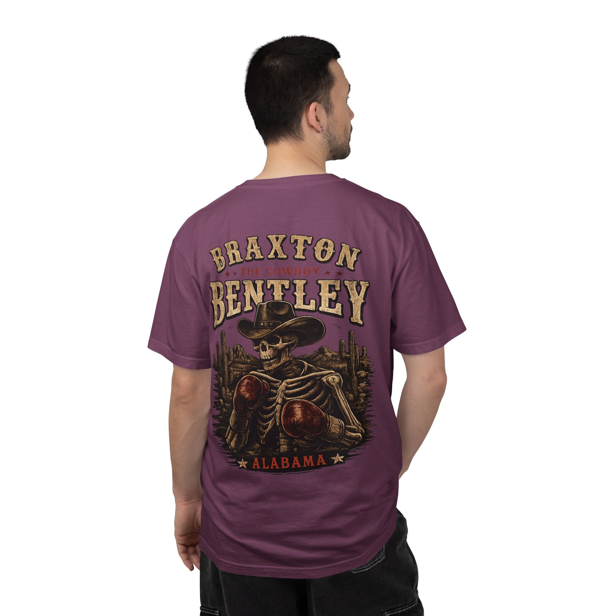 Braxton Bentley 'The Cowboy' Graphic T-Shirt — Vintage Western Skull & Cactus Design