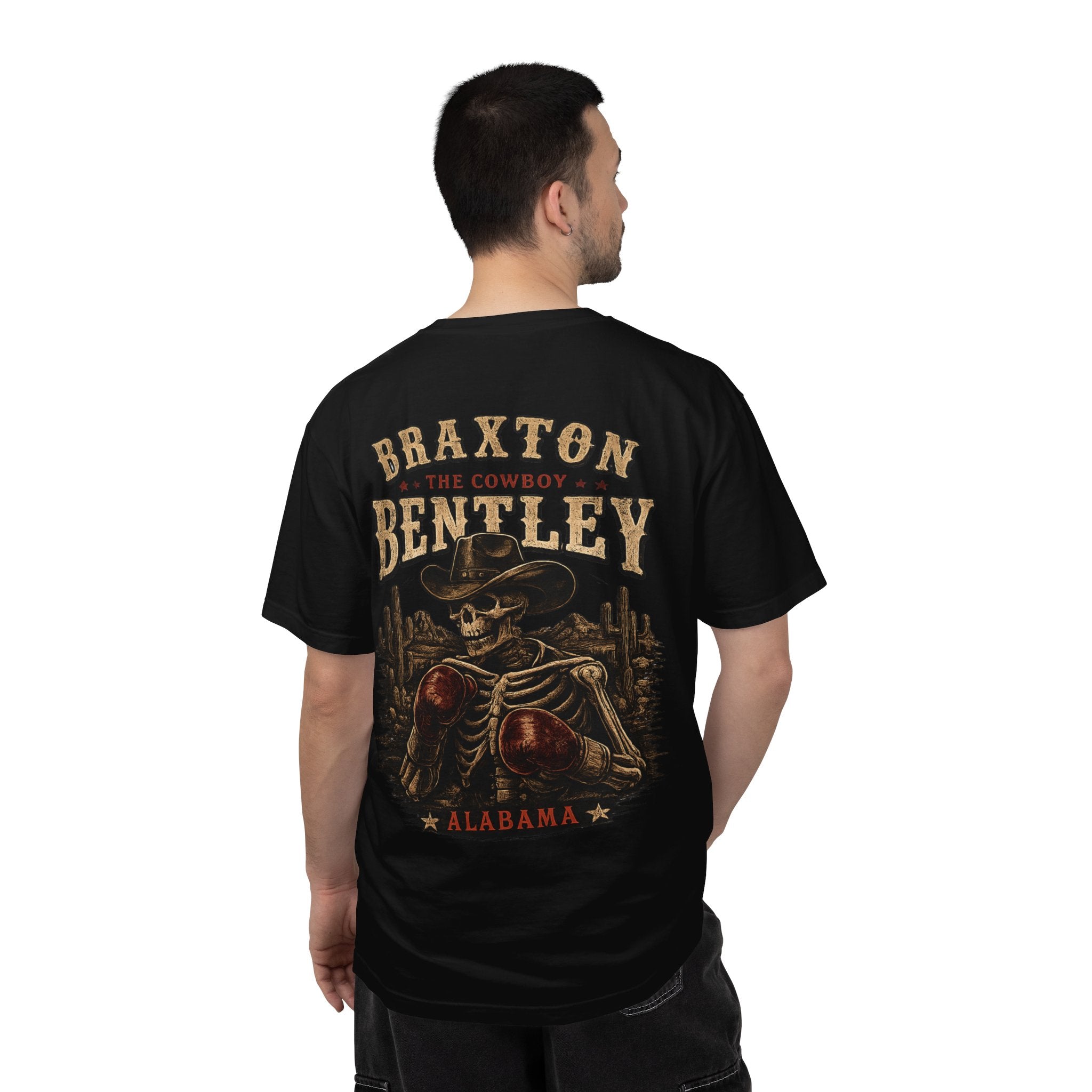 Braxton Bentley 'The Cowboy' Graphic T-Shirt — Vintage Western Skull & Cactus Design