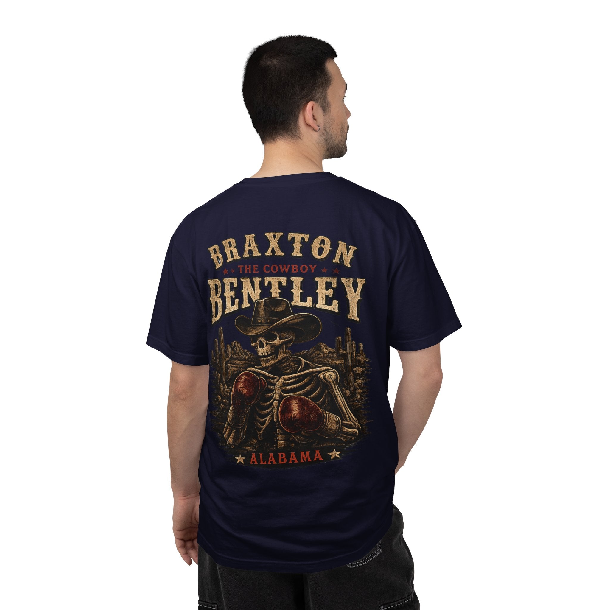 Braxton Bentley 'The Cowboy' Graphic T-Shirt — Vintage Western Skull & Cactus Design