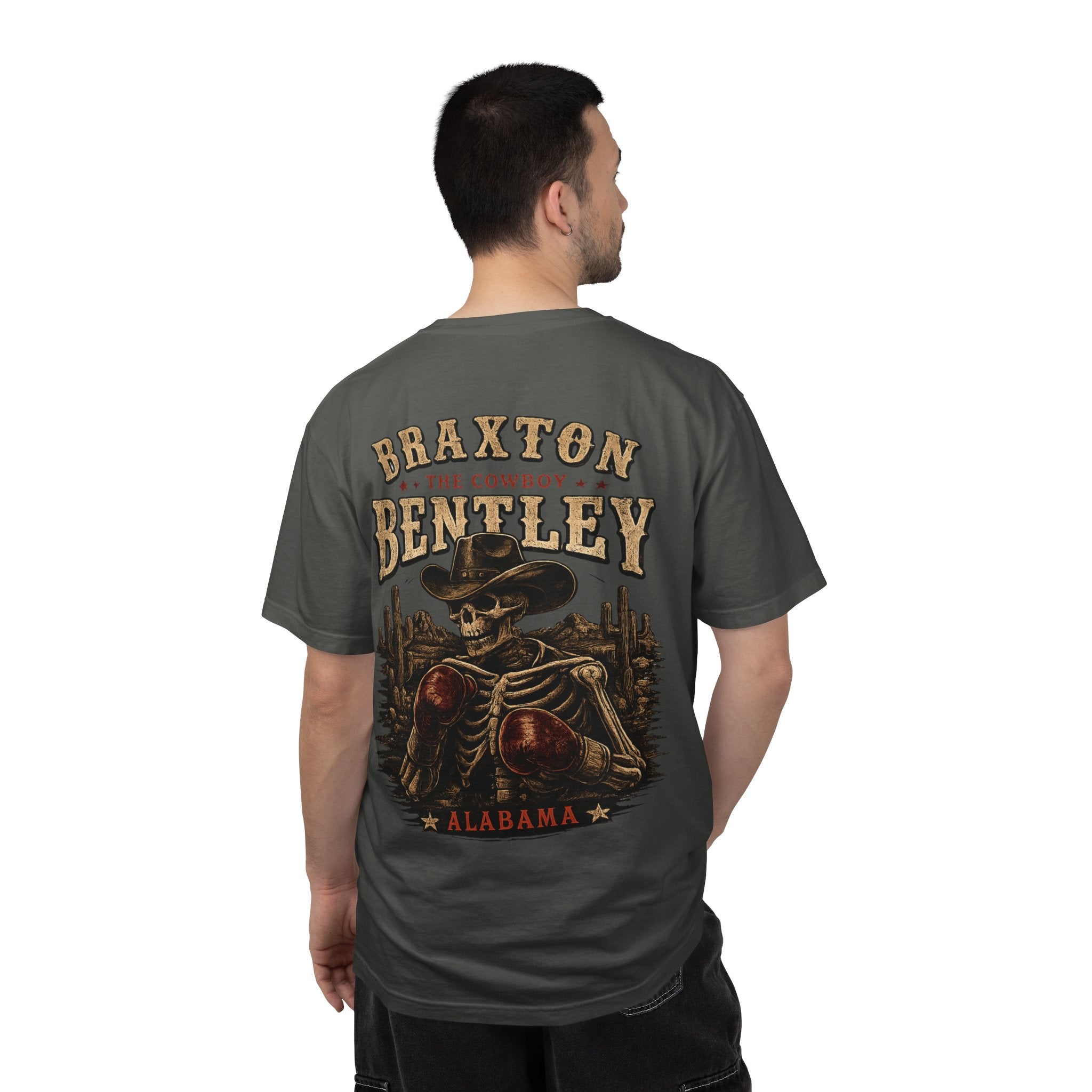 Braxton Bentley 'The Cowboy' Graphic T-Shirt — Vintage Western Skull & Cactus Design