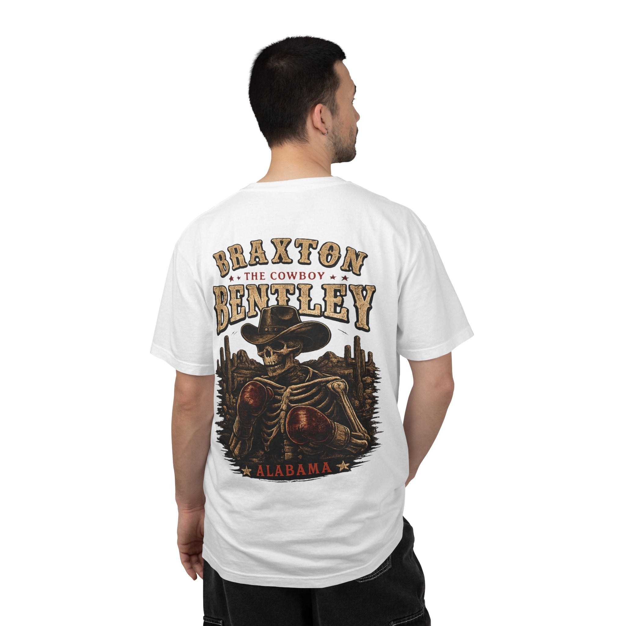 Braxton Bentley 'The Cowboy' Graphic T-Shirt — Vintage Western Skull & Cactus Design