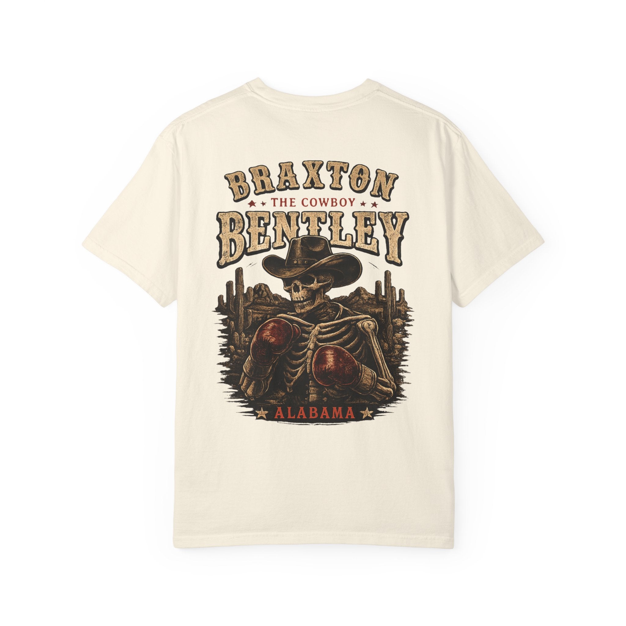 Braxton Bentley 'The Cowboy' Graphic T-Shirt — Vintage Western Skull & Cactus Design