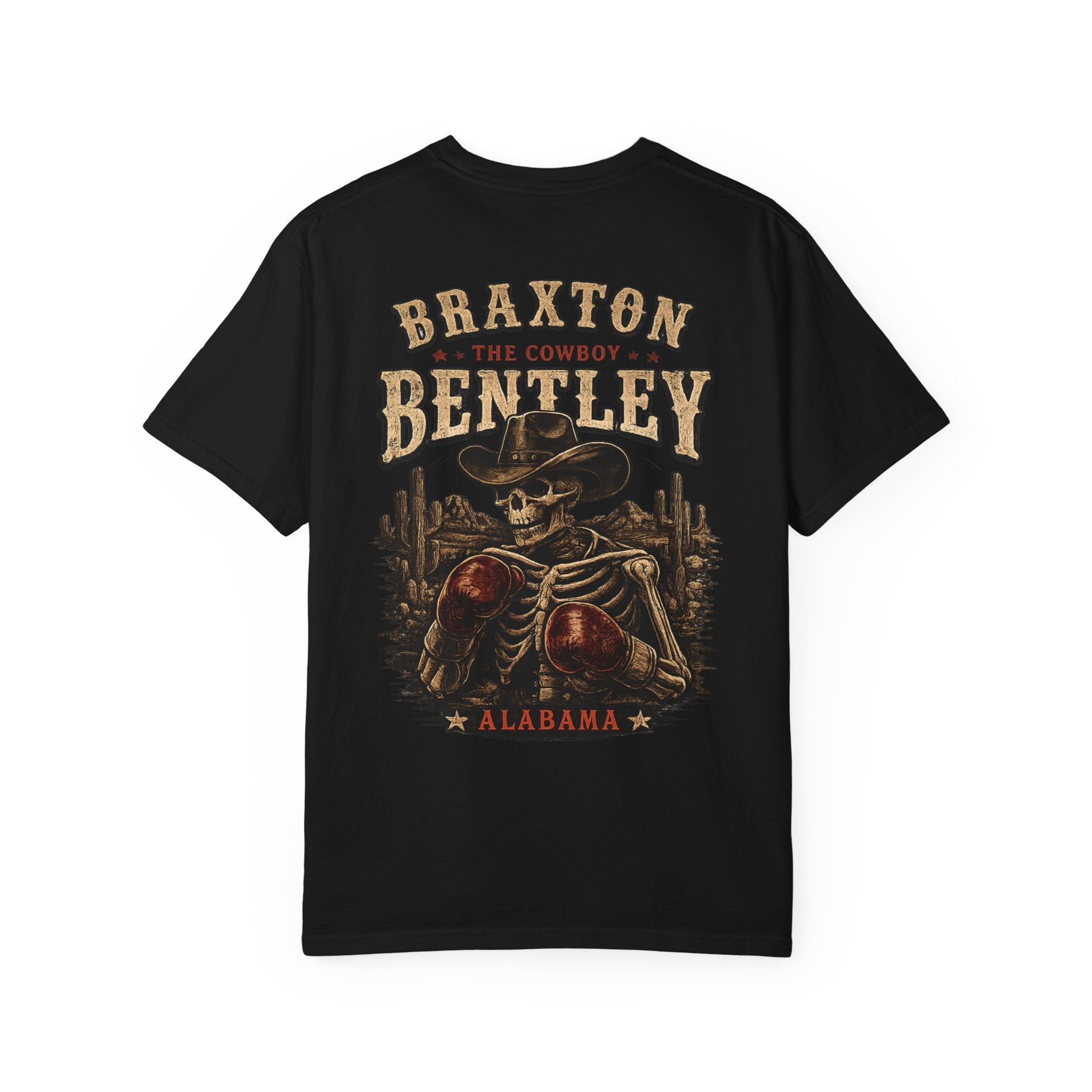 Braxton Bentley 'The Cowboy' Graphic T-Shirt — Vintage Western Skull & Cactus Design